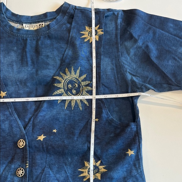 Vintage - small, navy/gold sun etherial illusion vest and tshirt - Picture 6 of 7